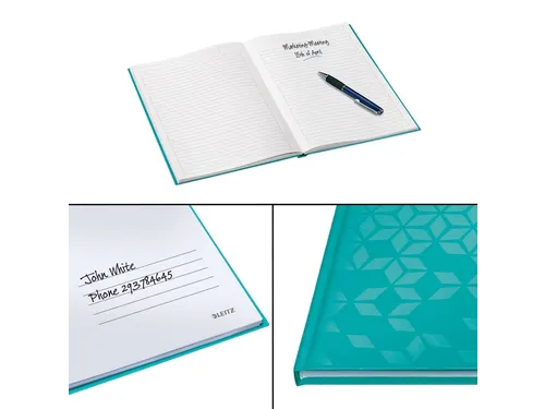Notitieboek Leitz WOW A4 lijn ijsblauw