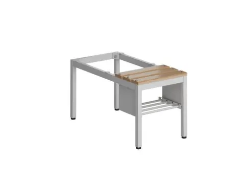 Zitbank v. garderobekast/lockersysteem 420x415x800mm hardhout rooster