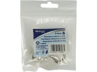 Magneet Westcott met haak 25mm zilver. Trekkracht +/- 15kg - 4