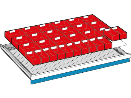Indelingsmateriaal V. Front H 50Mm 12/18Inzetbakjes B 1023Mm