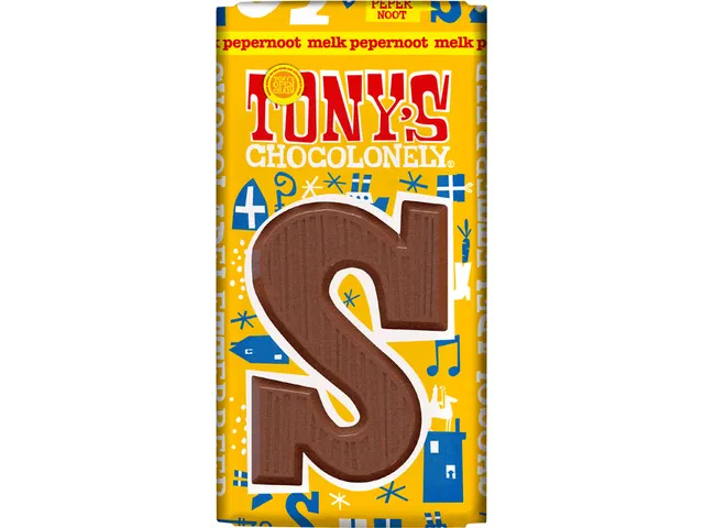 Chocoladeletter Tony's Chocolonely S melk pepernoot 90 gram