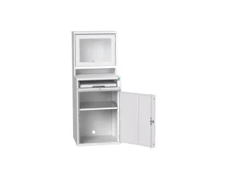pc-kast monitorvak 1650x650x550mm toetsenbordblad RAL7035 - 1