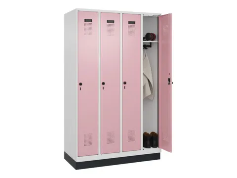 locker,HxBxD 1950x1200x500mm,4vak,vak B 300mm,draaigrendel,sokkel