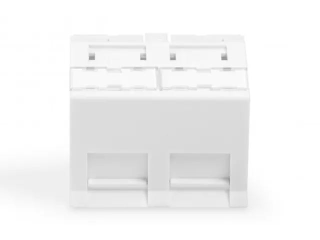 Frontpaneel 2-poorts 45x45mm Schuin voor frame DN-93802-5-SH Wit