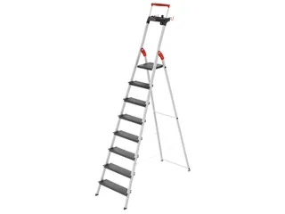 staande trap,8 XXL treden,treden/platform zwart,Stand H 1,72m - 1