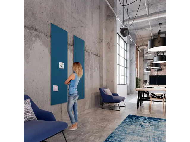 Prikbord Paneel Float Bulletin 120x200cm Blauw frameloos