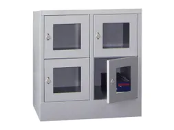 lockerkast,HxBxD 855x800x500mm,2x2vakken,RAL7035,front RAL5012