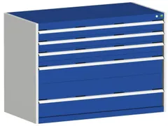 ladekast HxBxD 900x1300x650mm 5laden romp RAL7035 front RAL5010