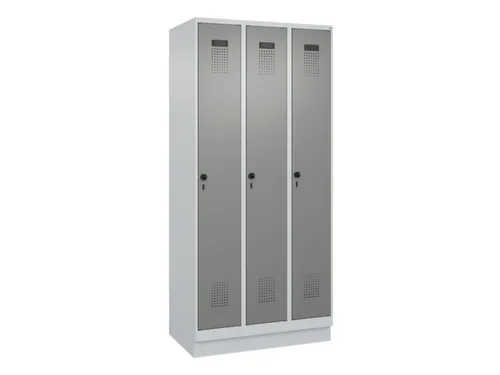 locker,HxBxD 1950x900x500mm,3vak,vak B 300mm,draaigrendel,sokkel