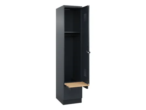 locker met bank,HxBxD 1950x400x815mm,1vak,vak B 400mm,draaigrendel