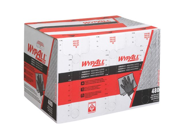 WypAll 7569 doek Forcemax 1-laags grijs ¼-vouw | PoetsrollenShop.nl