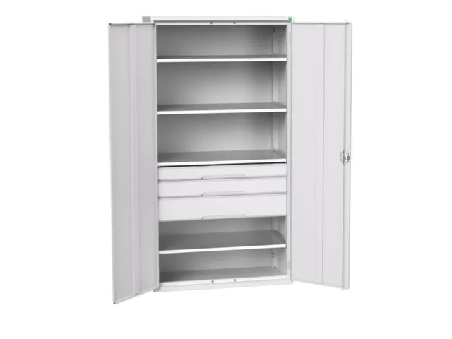 universele kast,HxBxD 2000x1050x550mm,4xStalen bodem,3lade(n)