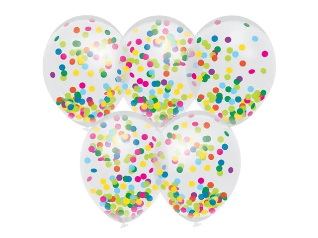 Confetti ballonnen multicolor 5 stuks