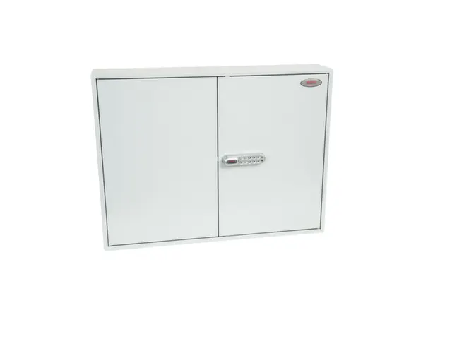 sleutelkast,400haak,HxBxD 550x730x140mm,romp grijs,front grijs