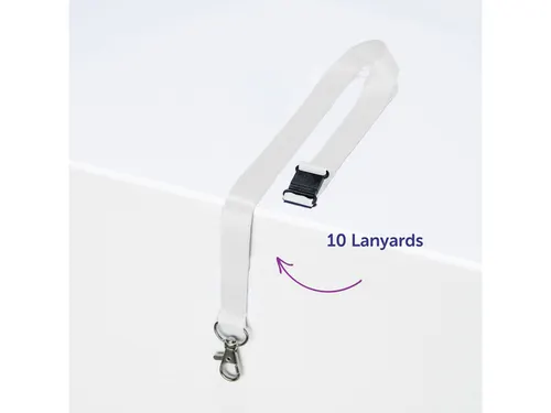 Lanyard Avery rPET wit 440x15mm met karabijnhaak 10 stuks