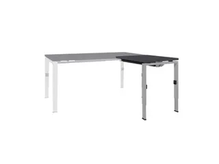 Bureau Linesto N4 aanbouwtafel 80x60cm houtprint schaduw 25mm alu - 1
