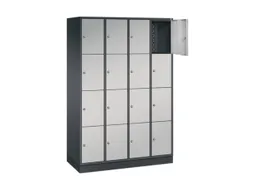 lockerkast,HxBxD 1950x1220x500mm,4x4vakken,cil.-slot,sokkel
