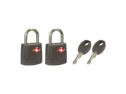 Hangslot Masterlock 2 gelijksluitend ABS cover TSA assorti kleur