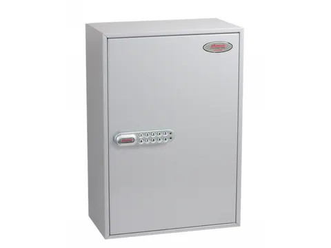 sleutelkast,200haak,HxBxD 550x380x140mm,romp grijs,front grijs