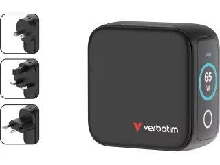 30238 VERBATIM Mini USB charger 65 W snellader GaN USB-C zwart - 1