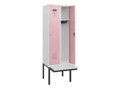 locker met bank,HxBxD 1950x600x815mm,2vak,vak B 300mm,cilinderslot
