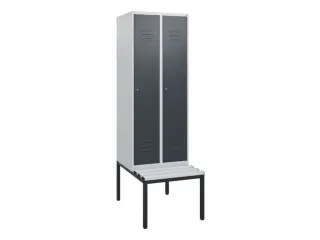 locker met bank,HxBxD 1950x600x815mm,2vak,vak B 300mm,cil.-slot - 1