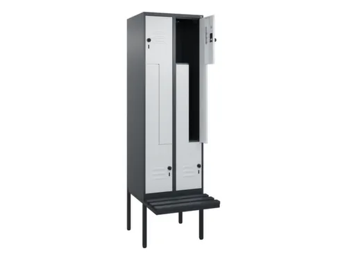 Z-garderobekast,HxBxD 2120x600x815mm,2vak,vak B 300mm,draaigrendel