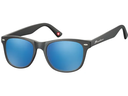 Zonnebril Montana met Revo blauw glas zwart