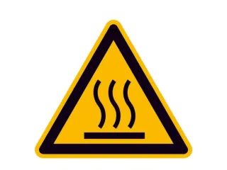 Waarschuwingsbord,V. Binnen/Buiten,Waarschuwing: Heet Oppervlak - 1