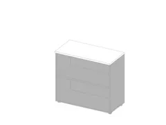 kantoorstelling HxBxD 815x900x450mm 2 OH 1xhouten vloer aluminium