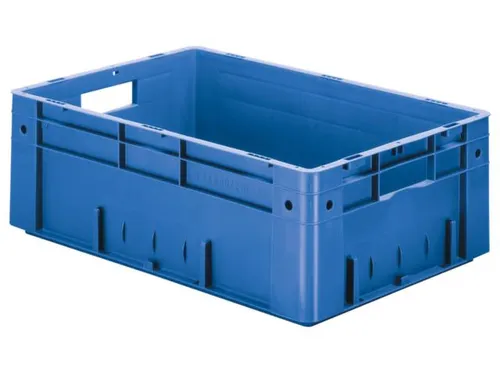 Euronorm Stapelkrat 210x600x400mm 38l Wanden/Bodem Gesloten Blauw