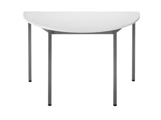 Tafel Halfrond 120x60 Cm Frame Antraciet Blad Lichtgrijs - 1