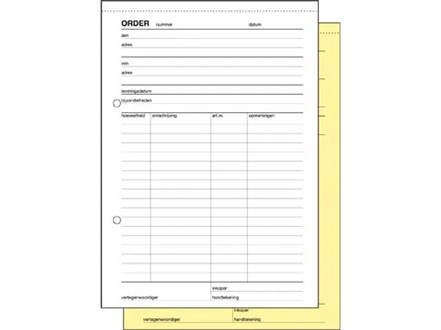 Expres orderbook, ft A5, néerlandais, dupli (50 x 2 feuilles)