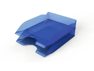 Brievenbakje Stapelbaar Basic A4 Transparant Blauw - 2
