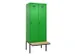 locker met bank,voor scheiding van kleding,HxBxD 2120x800x815mm,2vak