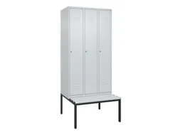 locker met bank,HxBxD 2120x900x815mm,3vak,vak B 300mm,cil.-slot