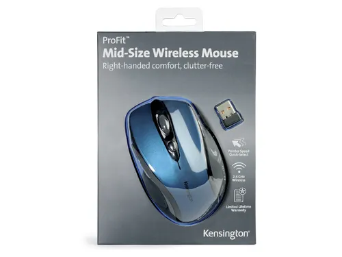 Muis Kensington Pro Fit draadloos blauw rechts
