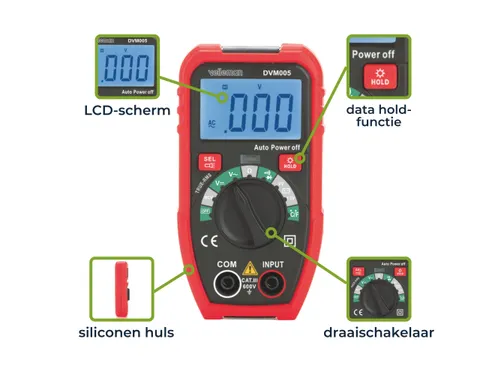 Kleine Robuuste Digitale Multimeter - CAT III - 600 V - 7 Functies