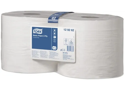 Poetsrol Tork 2-laags Wit 129262 Basic Combi rol W1/2 multifunctioneel