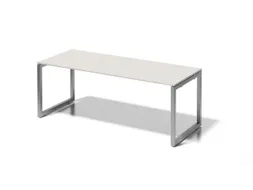 bureau,HxBxD 740x2000x800mm,blad grijswit,sledeframe zilverkleurig
