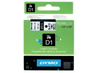 Labeltape Dymo 45013 D1 720530 12mmx7m zwart op wit - 5