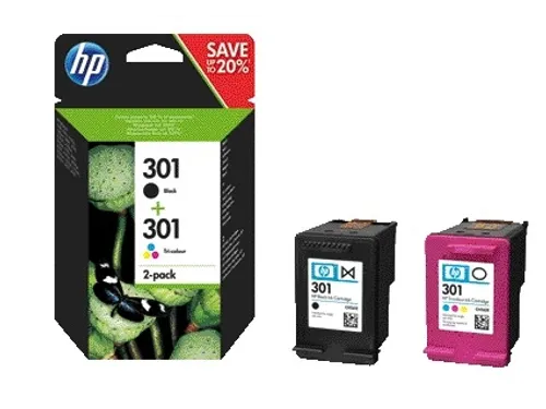 HP 301 Inktcartridges Zwart + 3 Kleuren Origineel N9J72AE