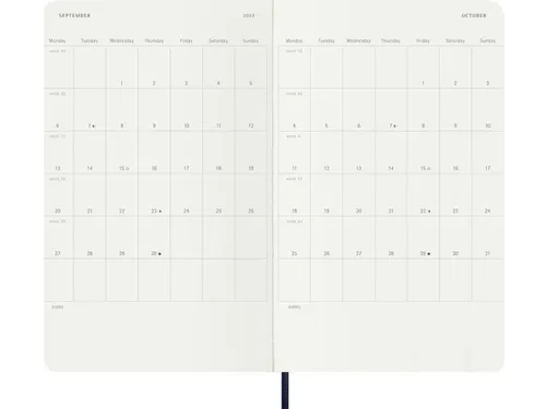 Agenda 2027 Moleskine 12M Weekly 7dag/1pagina large sc sapphire blue