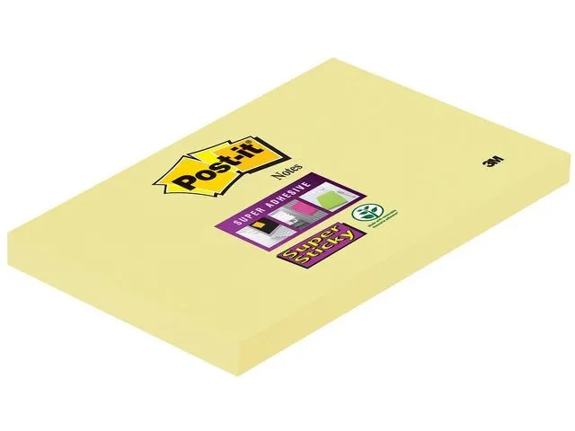 Post-it Super Sticky Notes Canary Yellow, 76 x 127 mm, Geel
