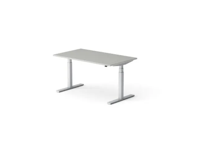 Elektrisch ihv bureau HxBxD 640-1300x1400x800mm blad grijs Alu