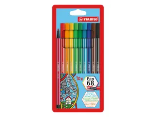 Viltstift Stabilo 68 Plastic Etui 10Stuks Assorti - 1