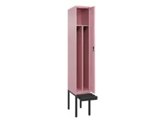 locker met bank,voor scheiding van kleding,HxBxD 2120x300x815mm,1vak