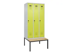 locker met bank,voor scheiding van kleding,HxBxD 2120x900x815mm,3vak