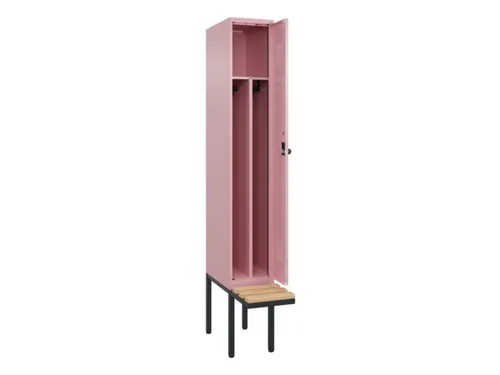 locker met bank,voor scheiding van kleding,HxBxD 2120x300x815mm,1vak