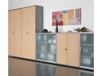 Draaideurkast Hxbxd 1150x800x430mm 3 Oh Glasdeuren Decor Lichtgrijs